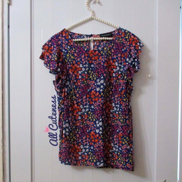 Cynthia Rowley Short Sleeve Floral Top Size S - Picture 1 of 7
